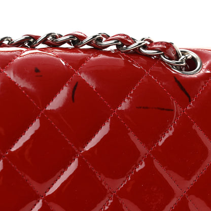Chanel Patent Quilted Maxi Double Flap Red 10 of 13