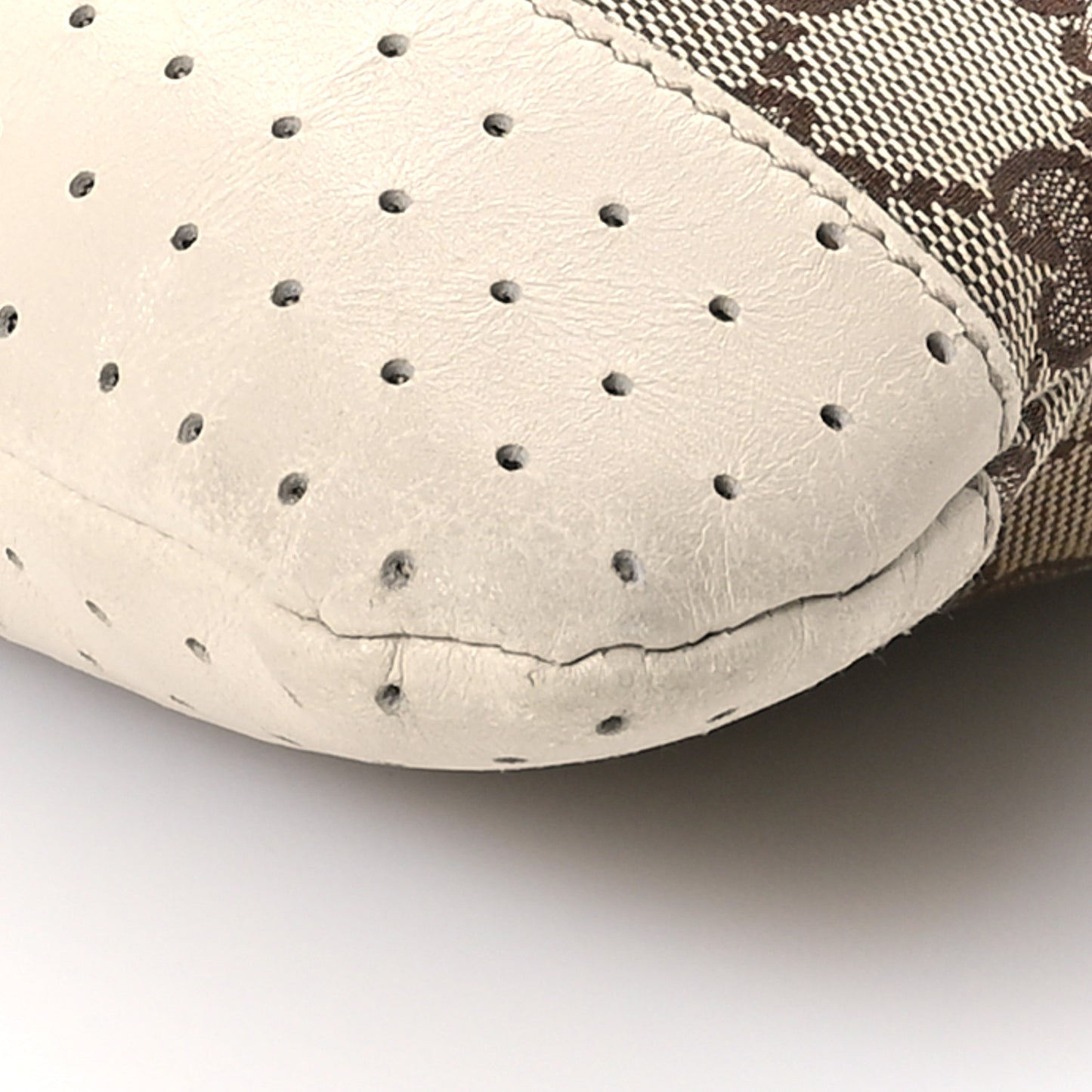 Monogram Calfskin Perforated Medium Flat Messenger Bag Off White