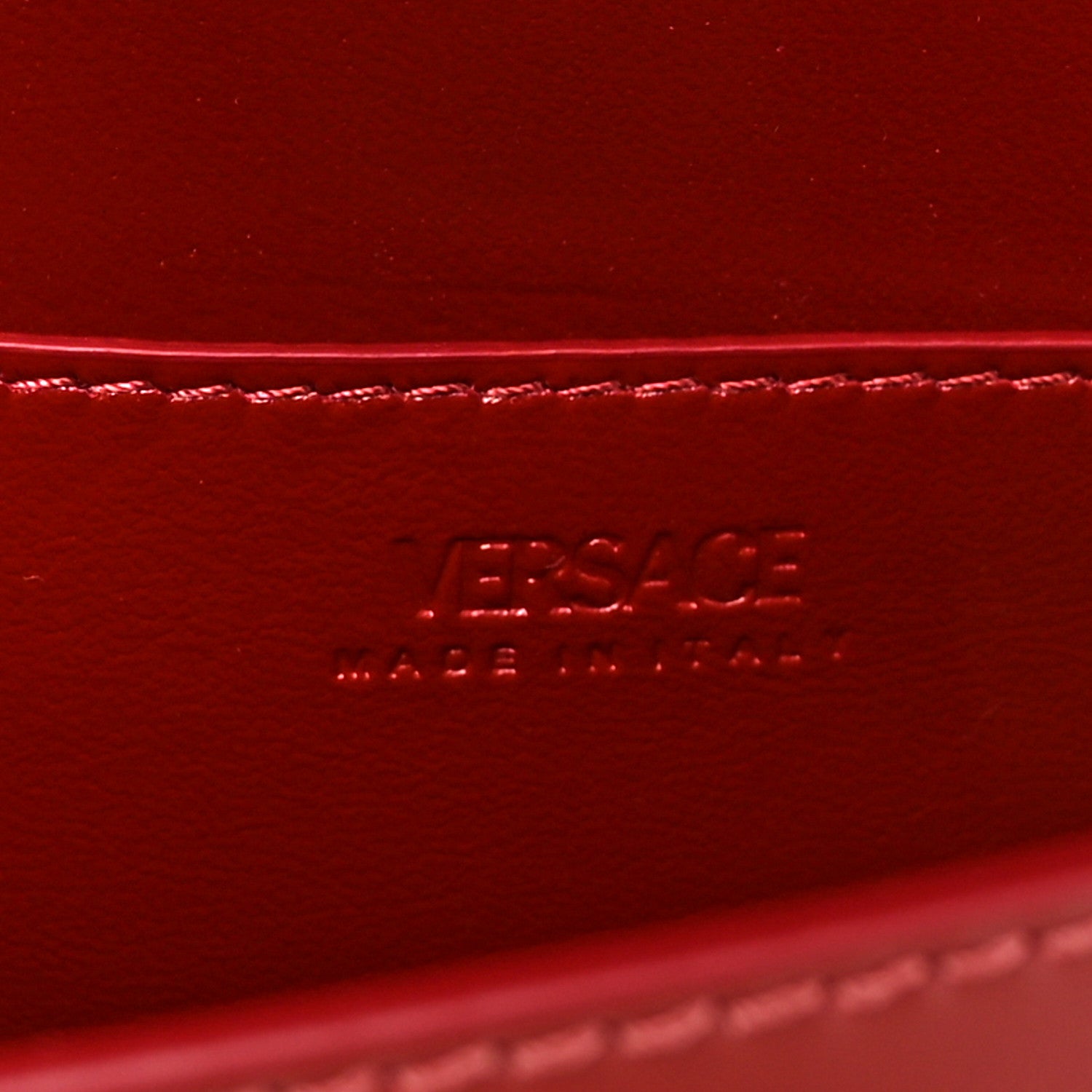 Versace Calfskin Large Greca Goddess Shoulder Bag Red 6 of 12