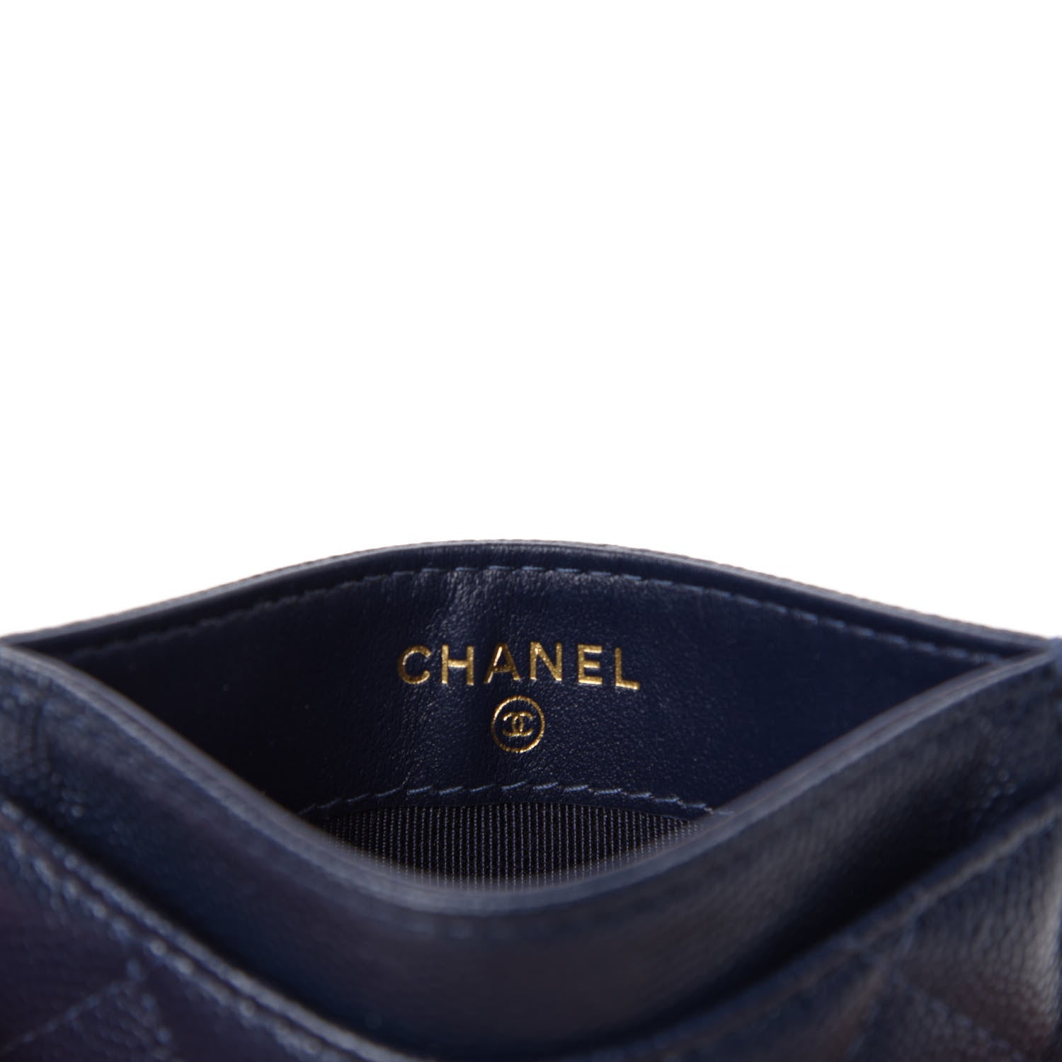 Chanel Caviar Quilted Card Holder Navy 6 of 9