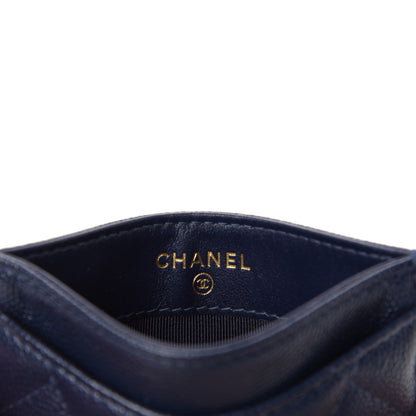 Chanel Caviar Quilted Card Holder Navy 6 of 9