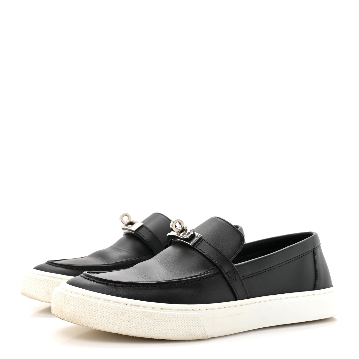 Hermes Calfskin Game Slip On Sneakers 38 Black 4 of 11