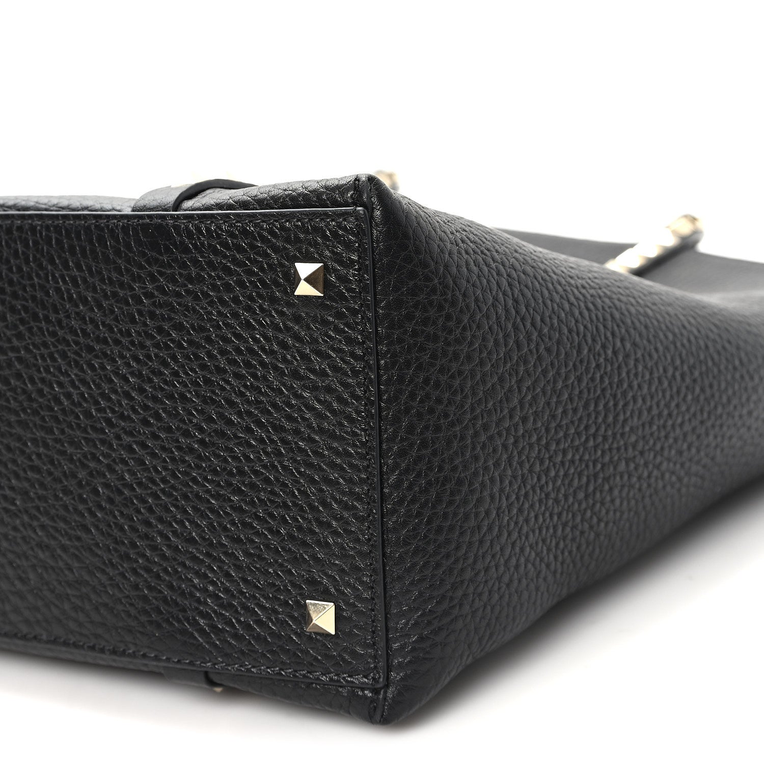 Valentino Garavani Grained Calfskin North South Rockstud Tote Black 10 of 10