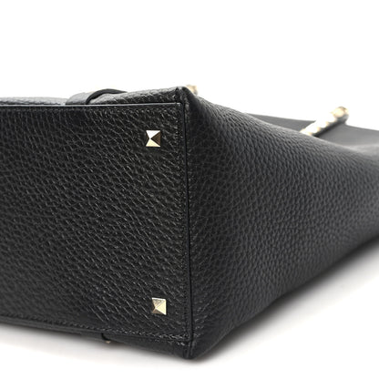 Valentino Garavani Grained Calfskin North South Rockstud Tote Black 10 of 10