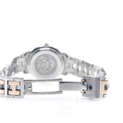 Hermes Stainless Steel Mother of Pearl 24mm Clipper Quartz Watch Rose Gold 5 of 5