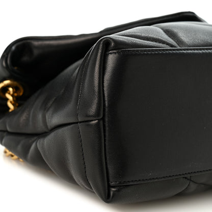 Saint Laurent Lambskin Quilted Small Loulou Puffer Monogram Chain Satchel Black 9 of 10