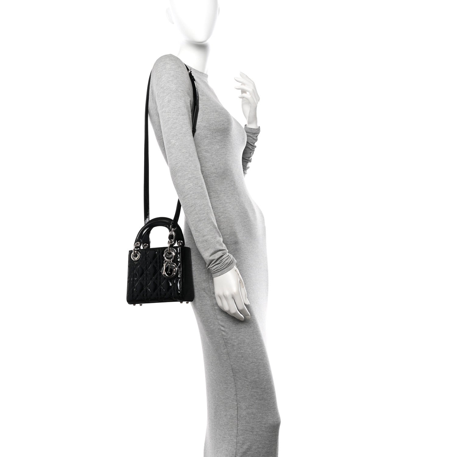 Christian Dior Patent Cannage Mini Lady Dior Black 2 of 11