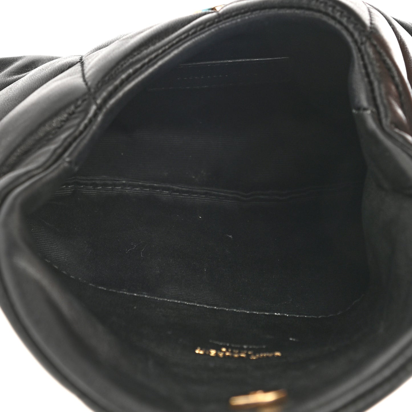 Lambskin Monogram Loulou Puffer Pouch Clutch Black