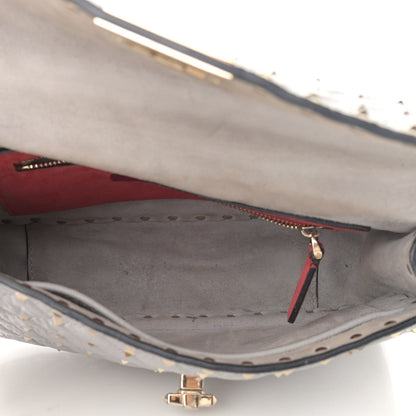 Valentino Garavani Craquele Nappa Medium Rockstud Spike Shoulder Bag Pastel Grey 4 of 11