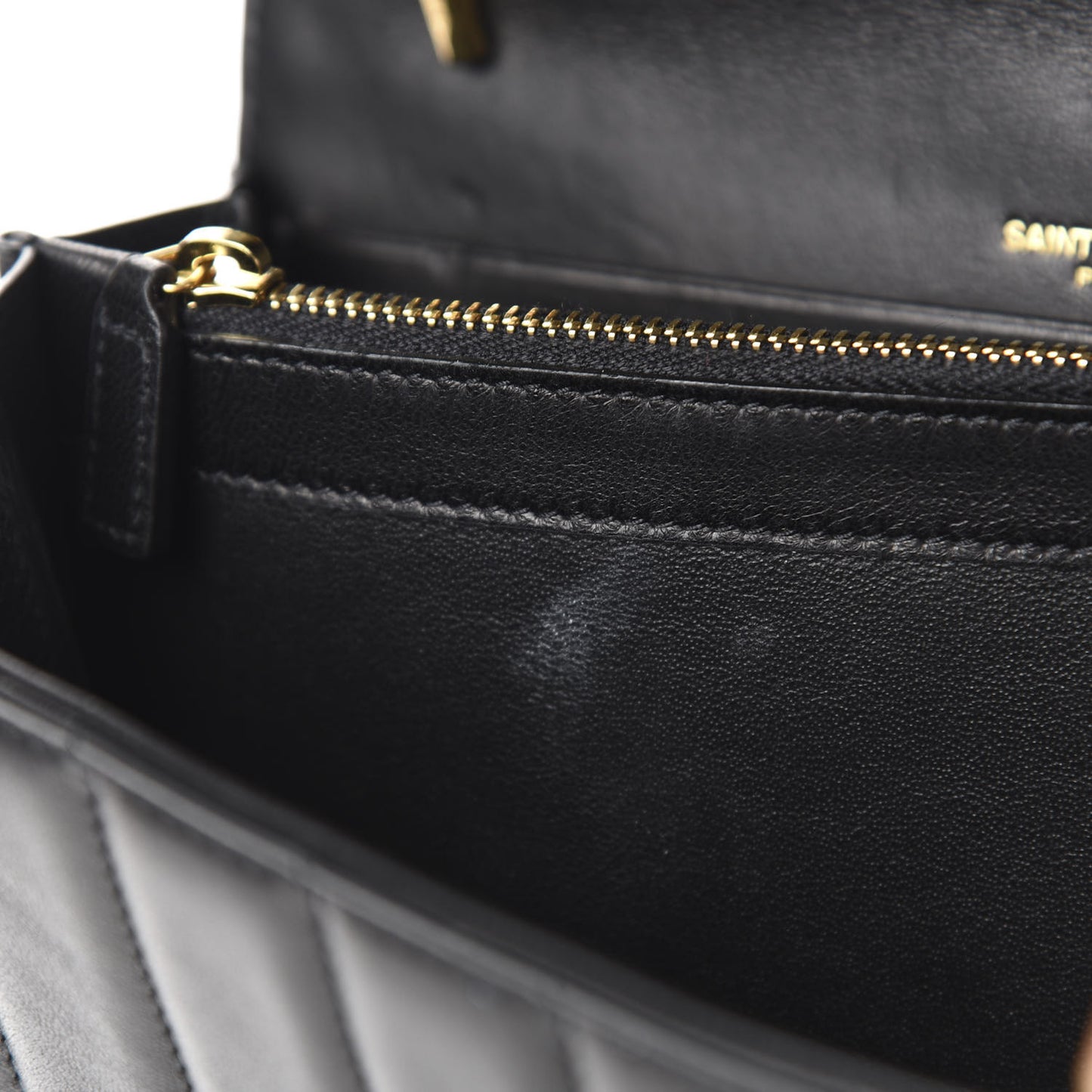 Lambskin Matelasse Monogram Vicky Chain Wallet Black