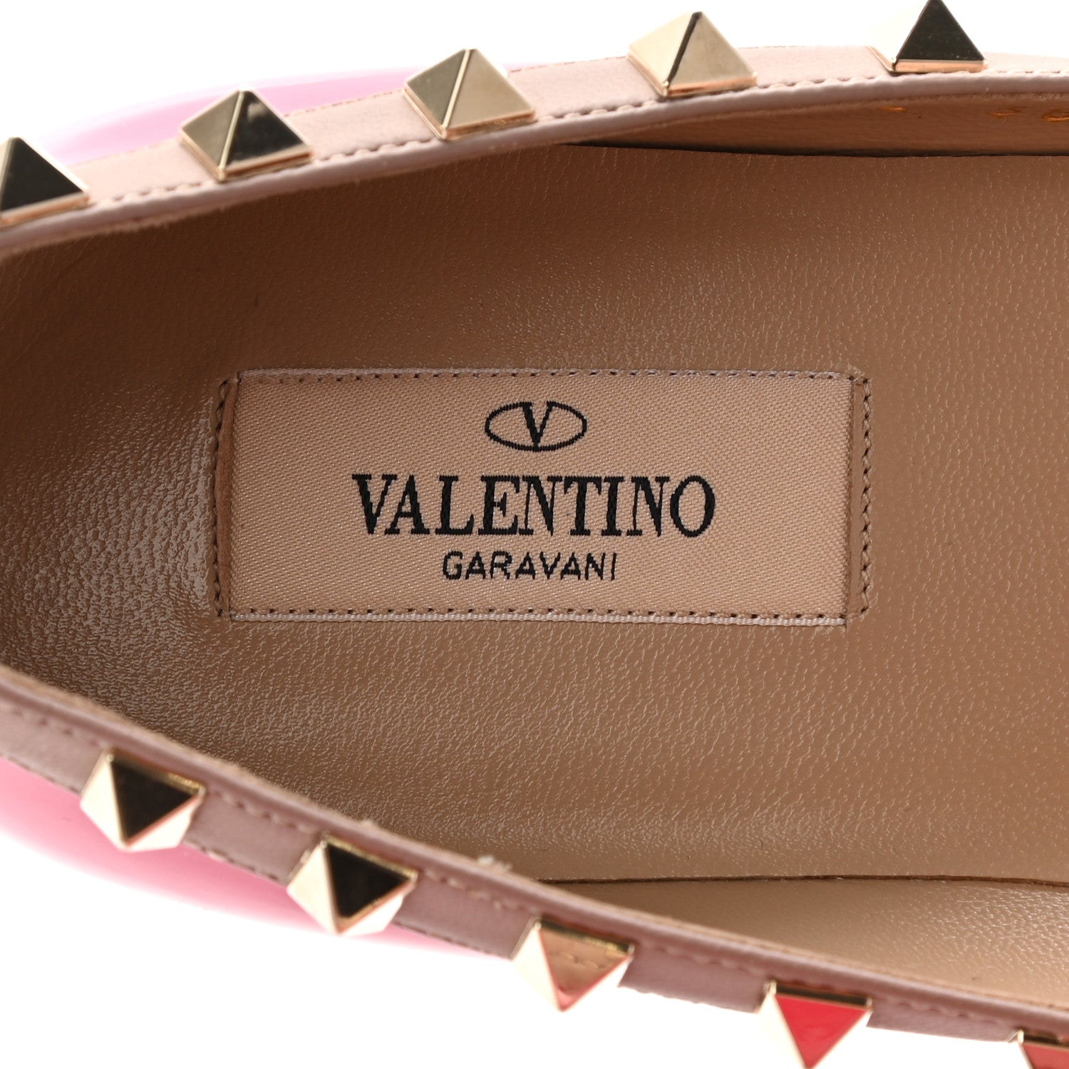 Valentino Garavani Patent Nappa Rockstud Ballerina Flats 38 Deep Fuxia Poudre 6 of 9