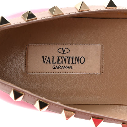 Valentino Garavani Patent Nappa Rockstud Ballerina Flats 38 Deep Fuxia Poudre 6 of 9