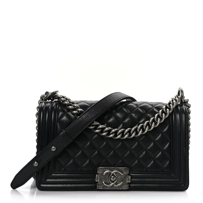 Chanel Calfskin Quilted Medium Boy Flap Black 1 of 9