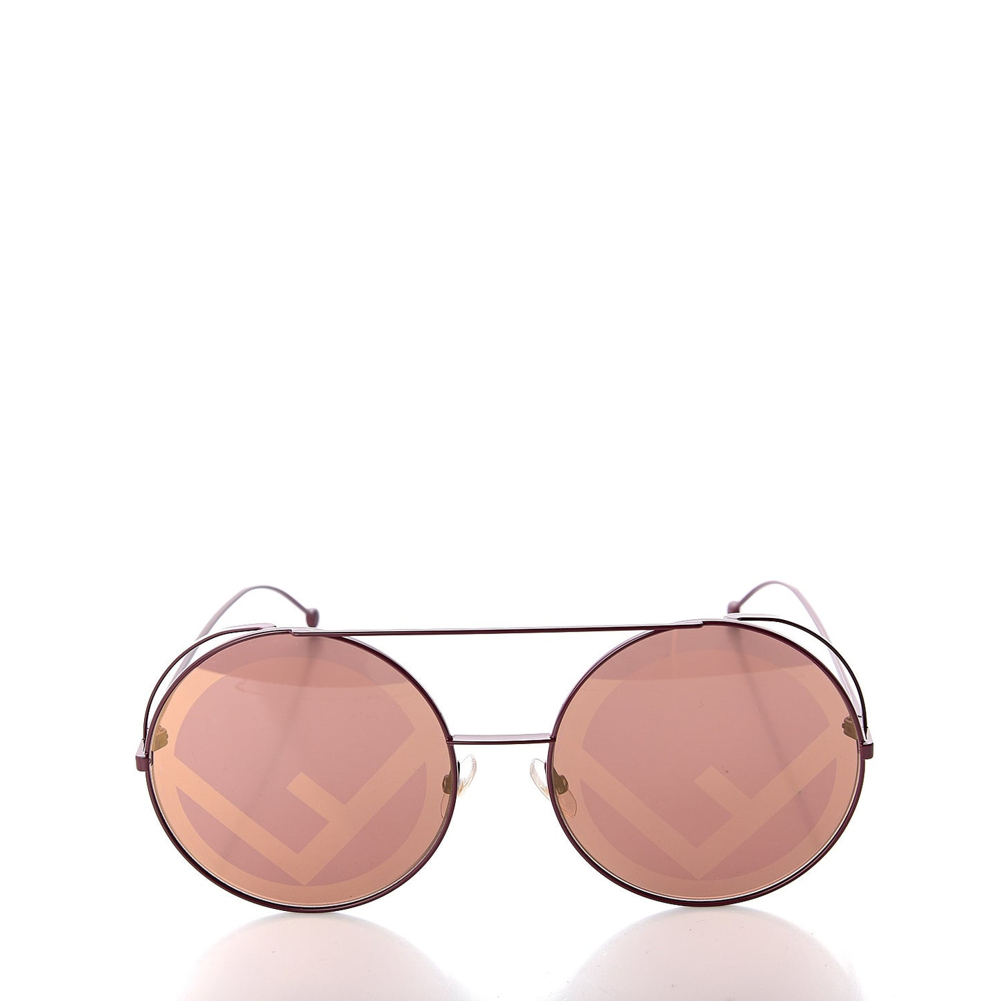 Metal F is Fendi Printed Run Away Round Frame Sunglasses FF 0285/S Red
