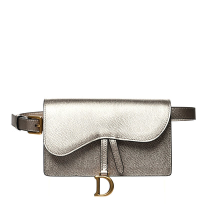 Christian Dior Metallic Grained Calfskin Saddle Belt Bag Gold 1 of 13