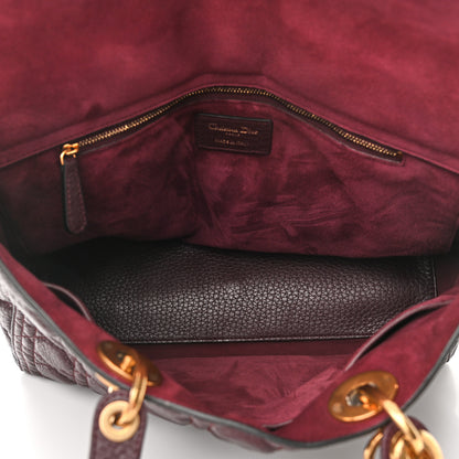 Christian Dior Grained Calfskin Cannage Large Lady Dior Burgundy 5 of 8