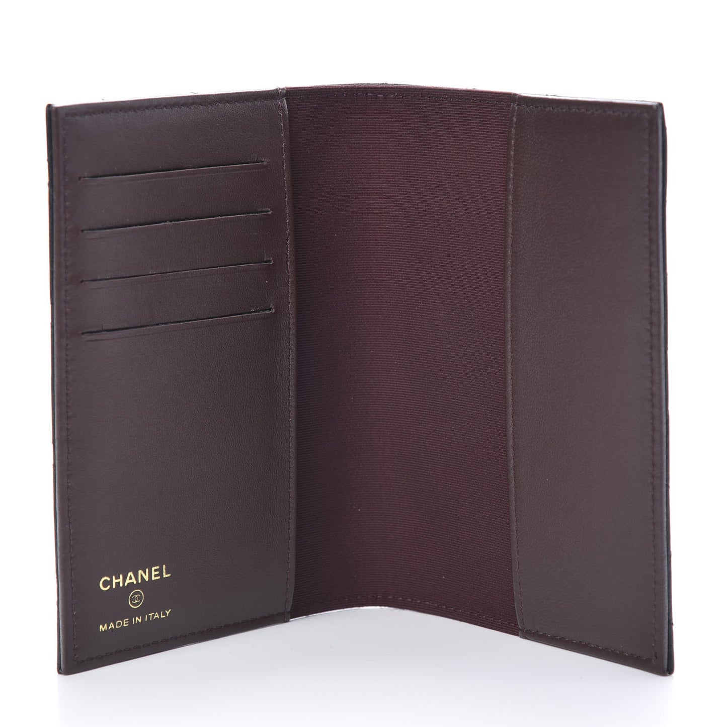 Lambskin Quilted Passport Holder Black