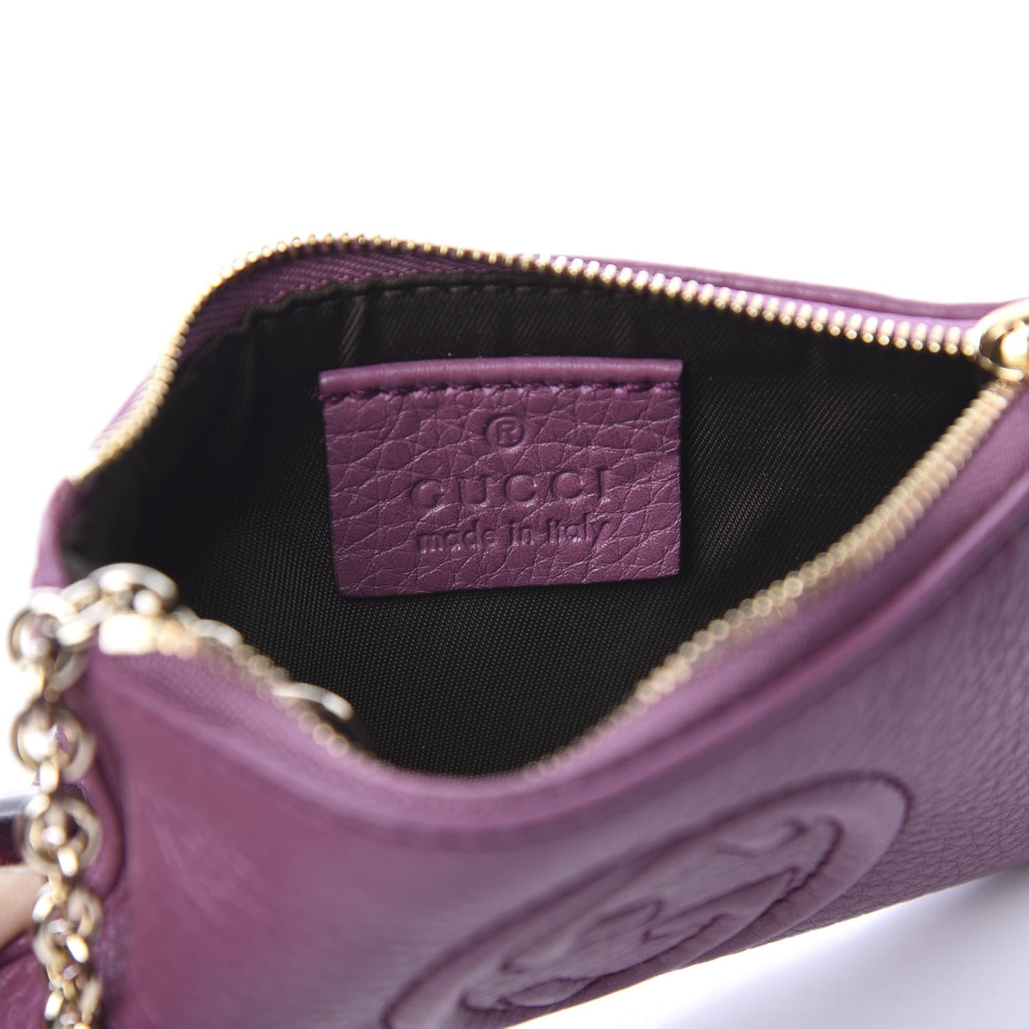 Pebbled Calfskin Soho Key Case Peonia Flower