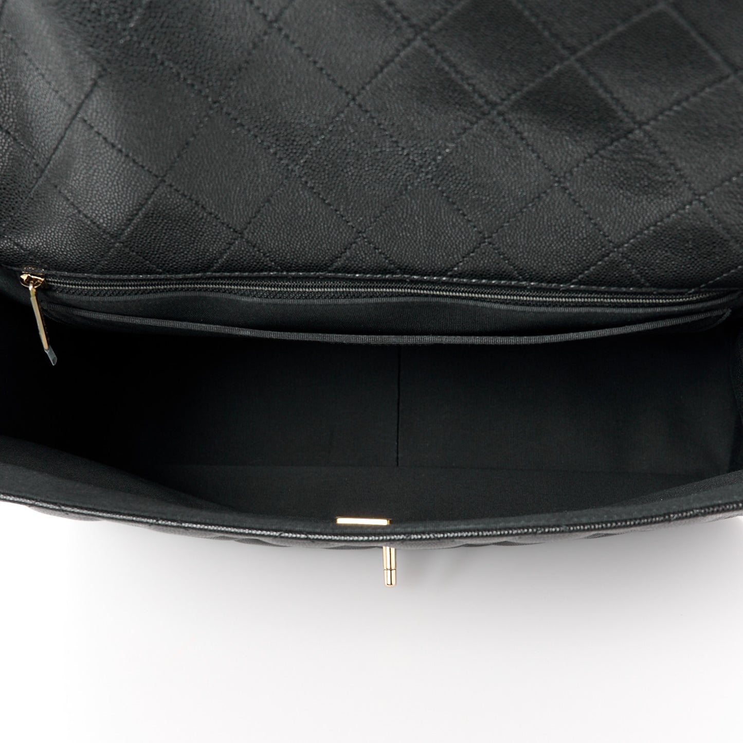Caviar Quilted XXL Travel Flap Bag Black