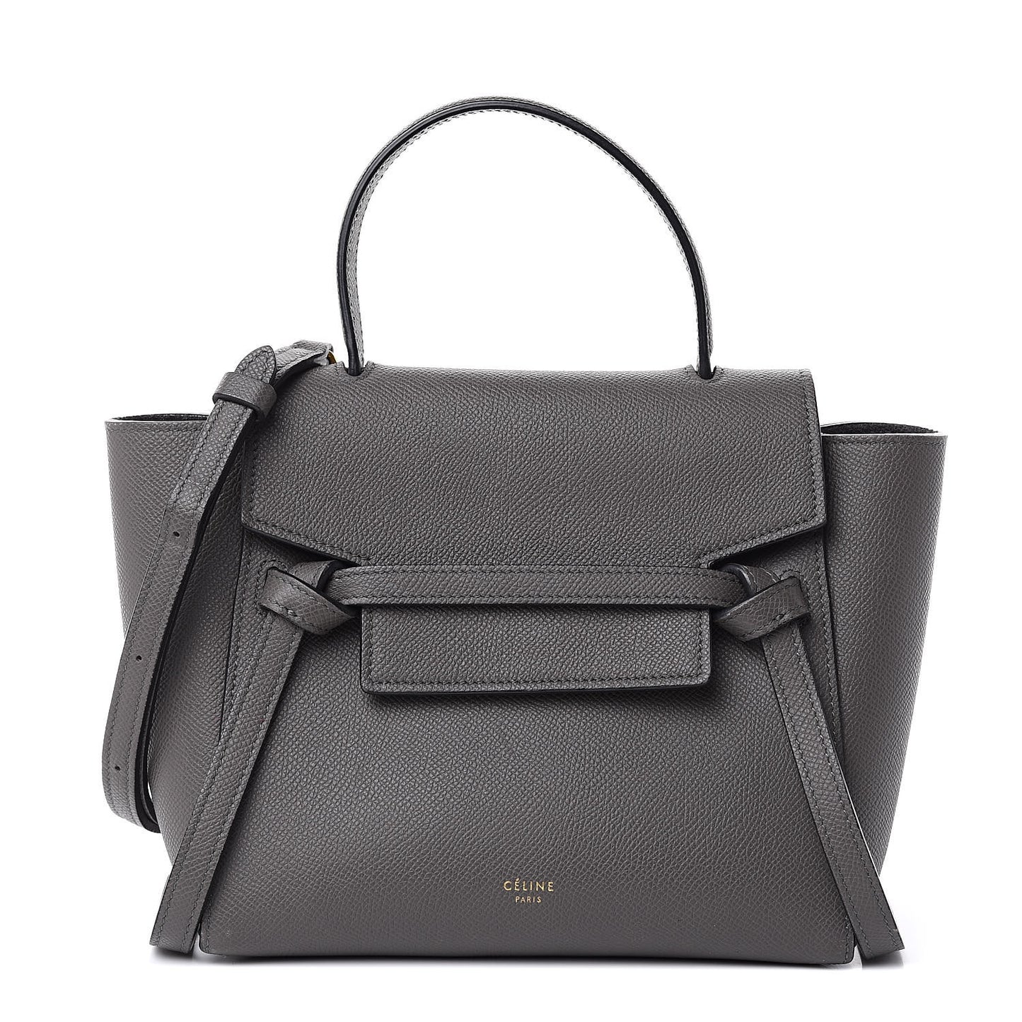 Grained Calfskin Nano Belt Bag Grey