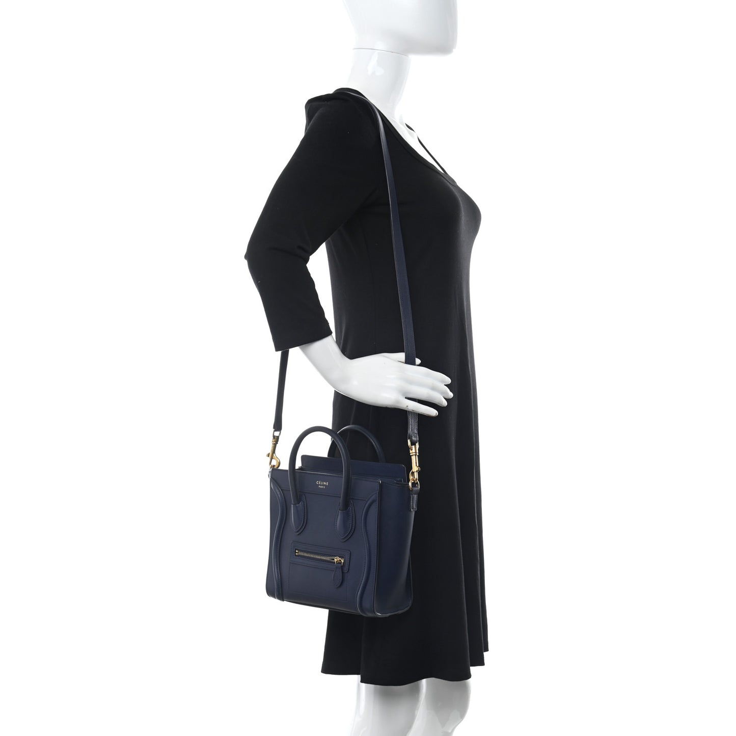 Smooth Calfskin Nano Luggage Navy Blue
