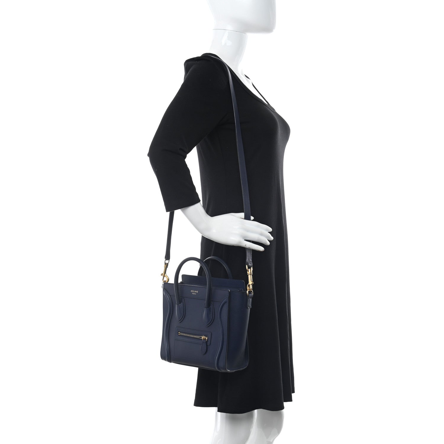 Celine Smooth Calfskin Nano Luggage Navy Blue 2 of 14