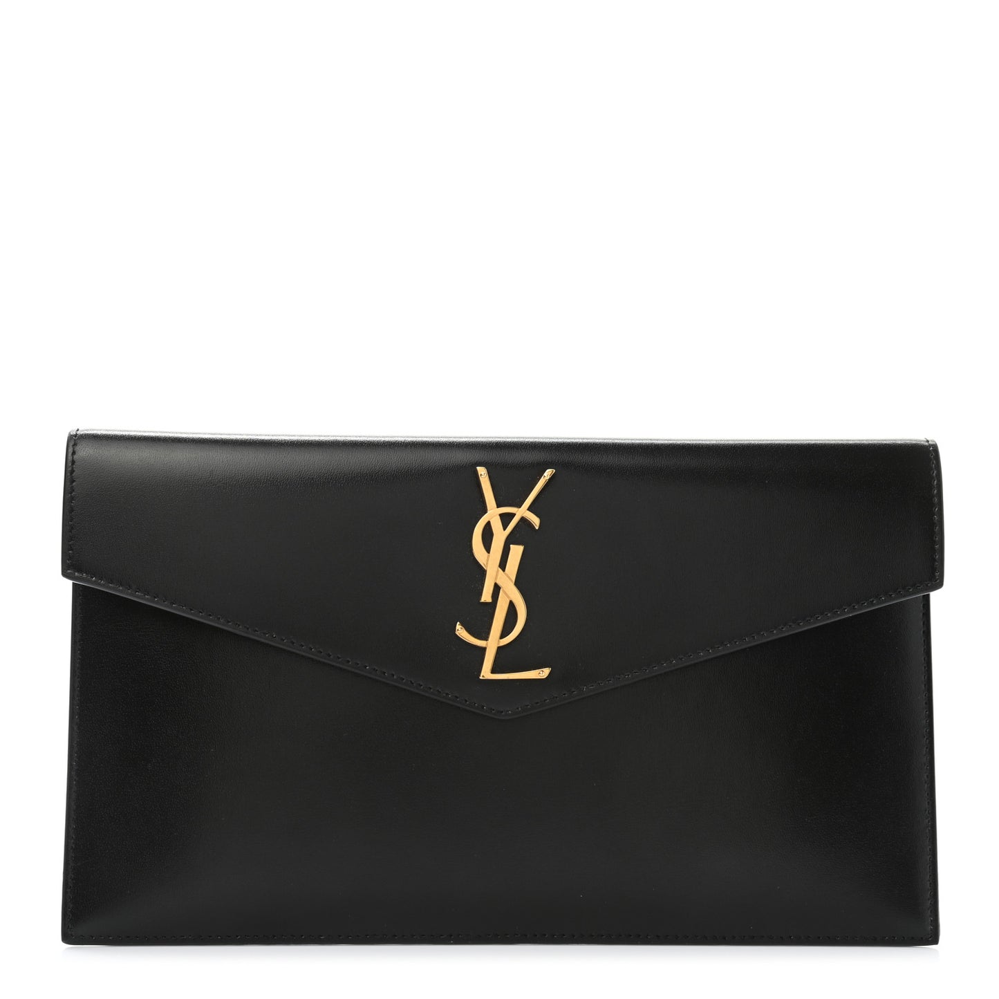 Smooth Shiny Calfskin Monogram Uptown Pouch Black
