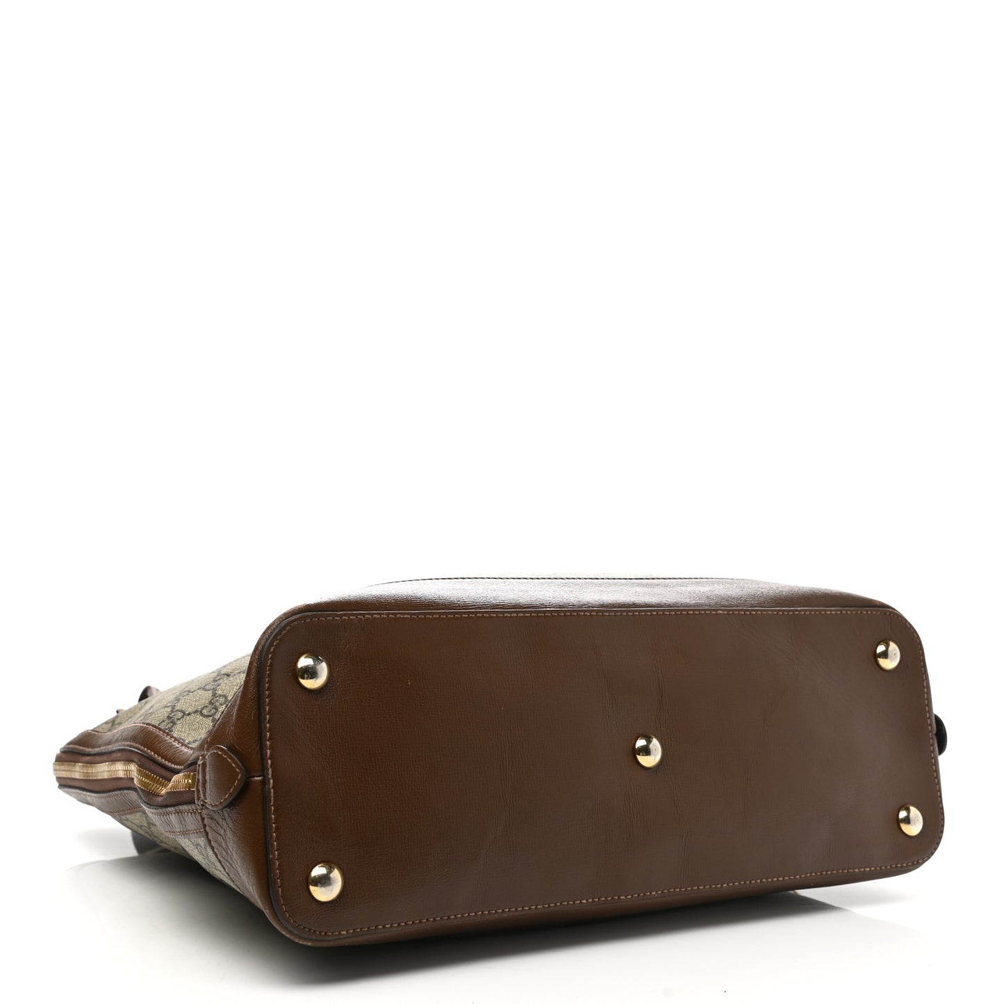 GG Supreme Monogram Azalea Calfskin Horsebit 1955 Duffle Bag Beige Ebony Brown Sugar