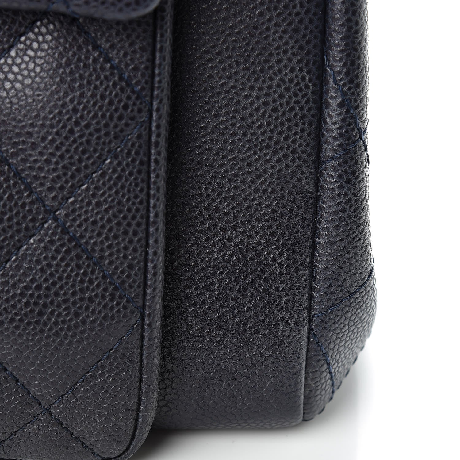 Chanel Caviar Quilted CC Accordion Shopping Bag Navy 13 of 15