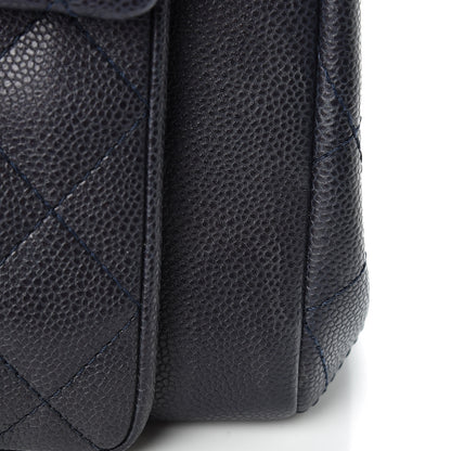 Chanel Caviar Quilted CC Accordion Shopping Bag Navy 13 of 15