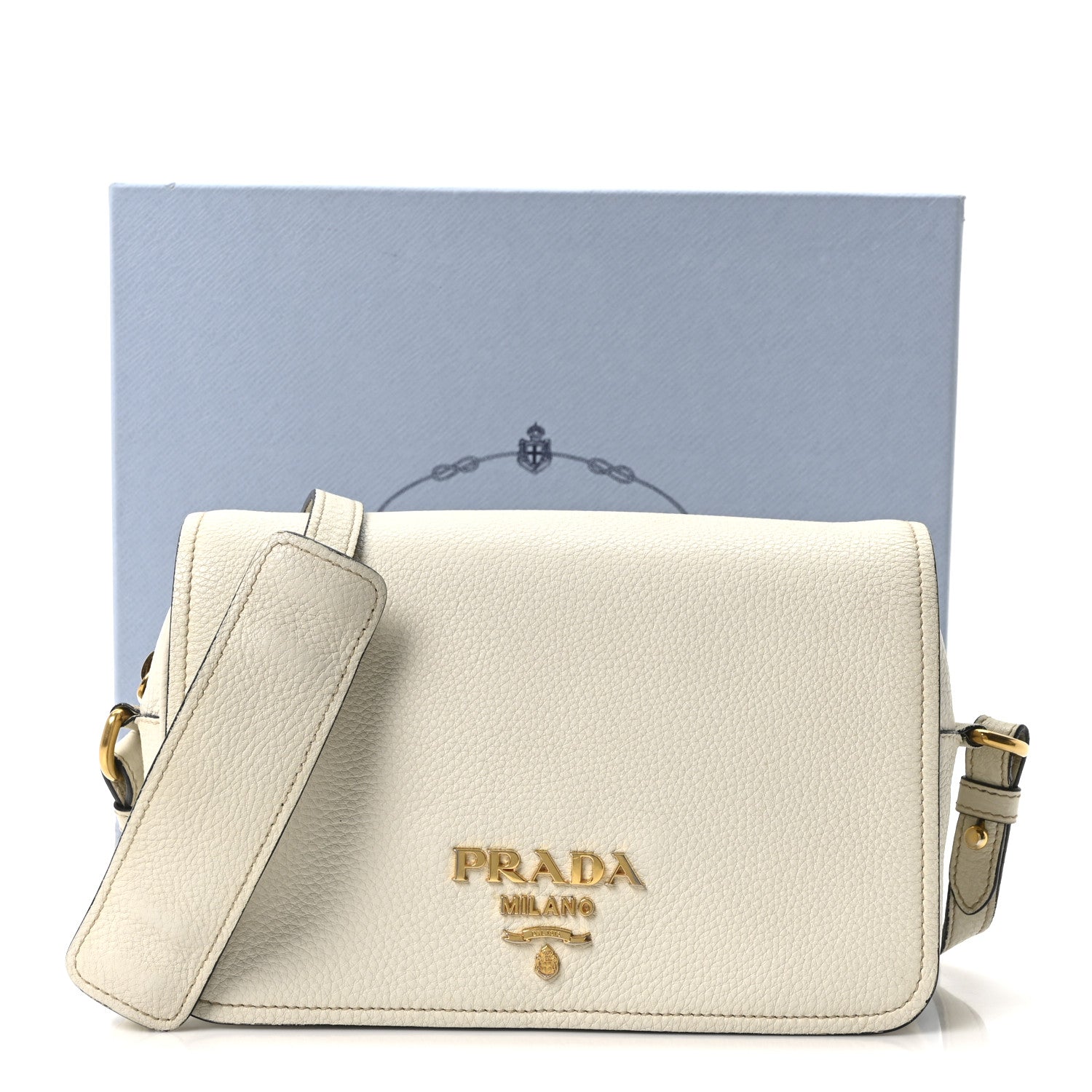 Prada Vitello Phenix Crossbody Bag Talco 1835762 – FASHIONPHILE