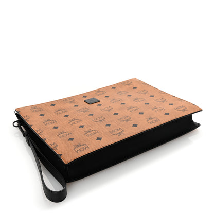 MCM Visetos Aren Wristlet Zip Pouch Cognac 4 of 6