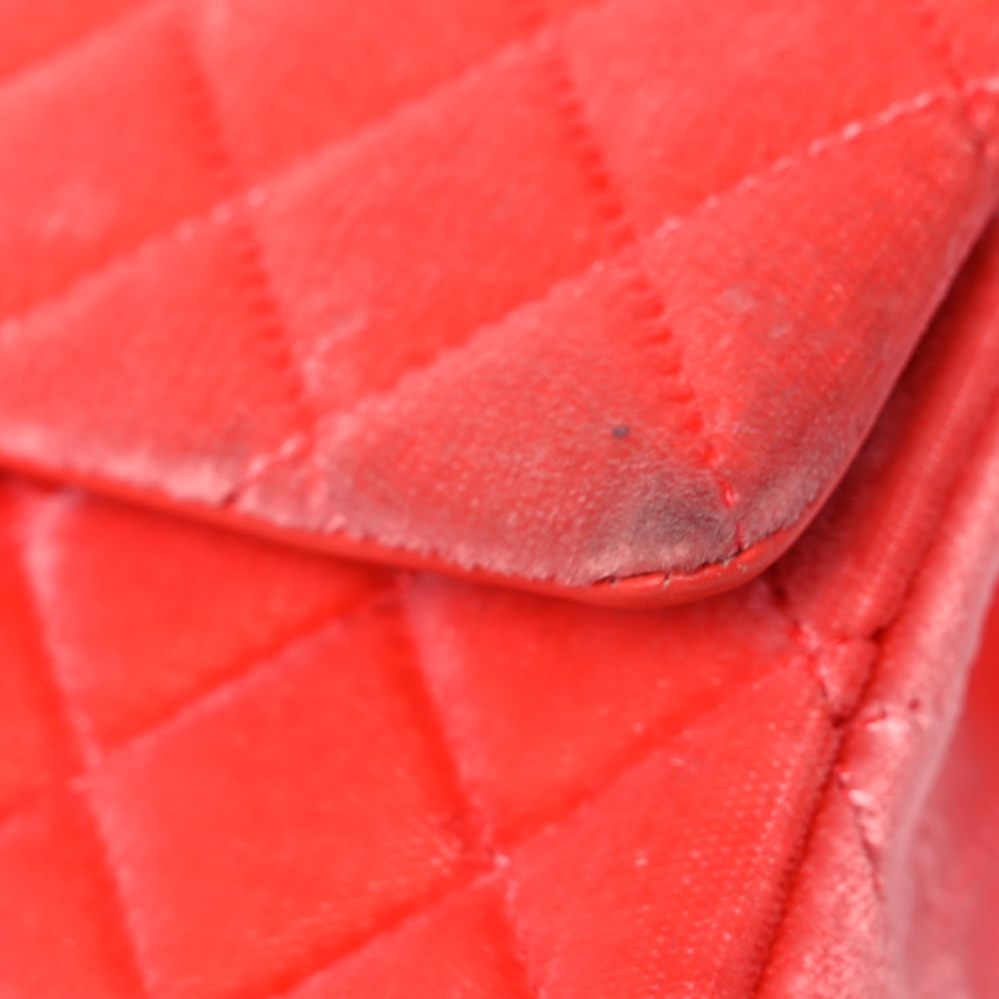 Velvet Quilted Mini Rectangular Flap Coral