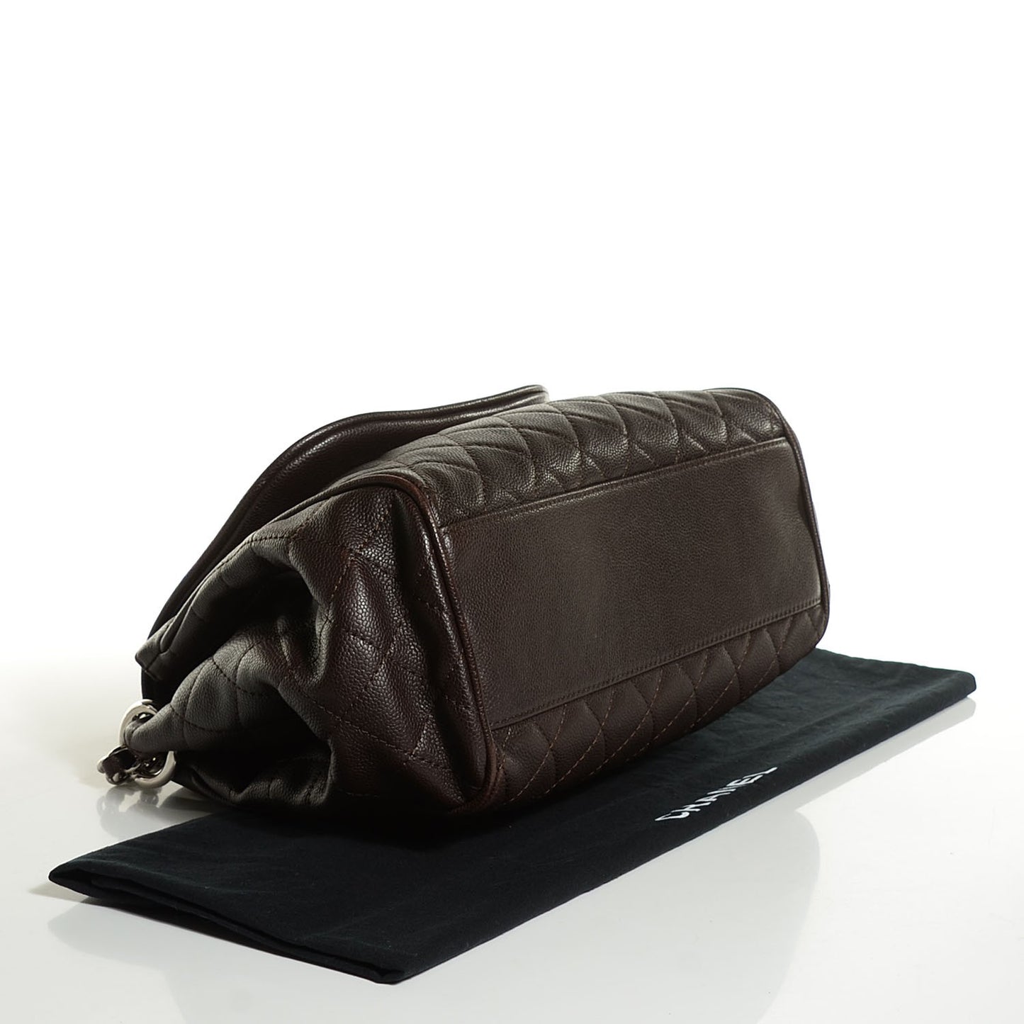 Caviar Quilted Timeless Accordion Flap Brown