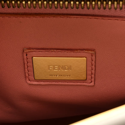 Fendi Vitello Seta Shiny Nappa Medium Peekaboo Iconic Satchel Grigio Polvere Bois de Rose 7 of 9