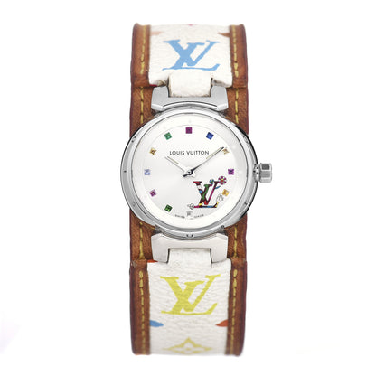 Louis Vuitton Stainless Steel Monogram Multicolor 28mm Tambour Murakami Quartz Watch 1 of 6