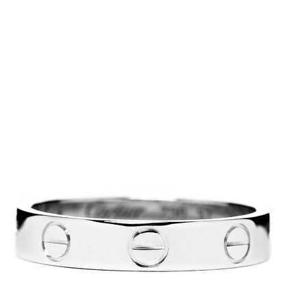 Cartier 18K White Gold 3.5mm LOVE Wedding Band Ring 51 5.75 1 of 4