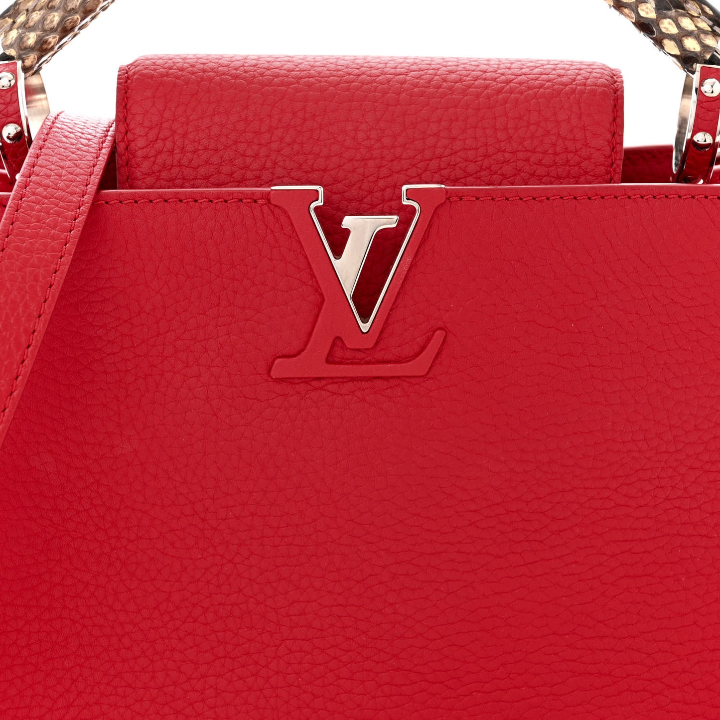 Taurillon Snakeskin Capucines BB Rubis