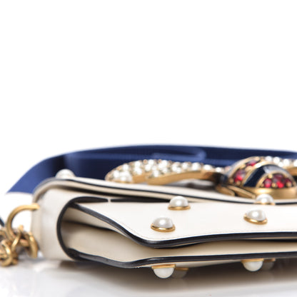 Gucci Nappa Pearl Studded Mini Queen Margaret Broadway Shoulder Bag Mystic White 6 of 10