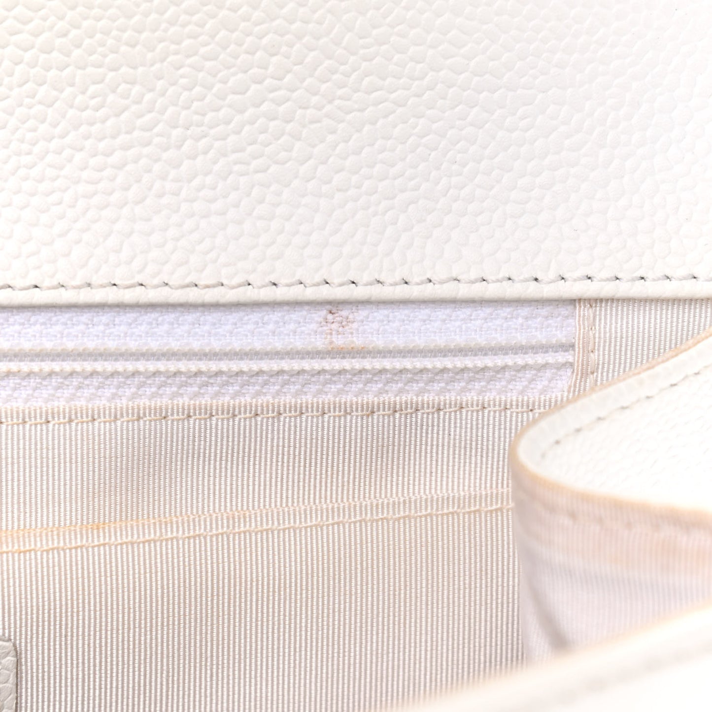 Caviar Kelly Flap Bag White