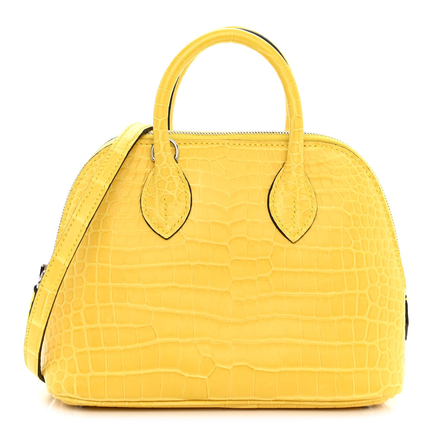 Hermes Matte Porosus Crocodile Mini 1923 Bolide Mimosa 1 of 11