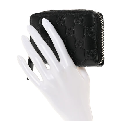 Gucci Guccissima Zip Around Card Case Black 2 of 14