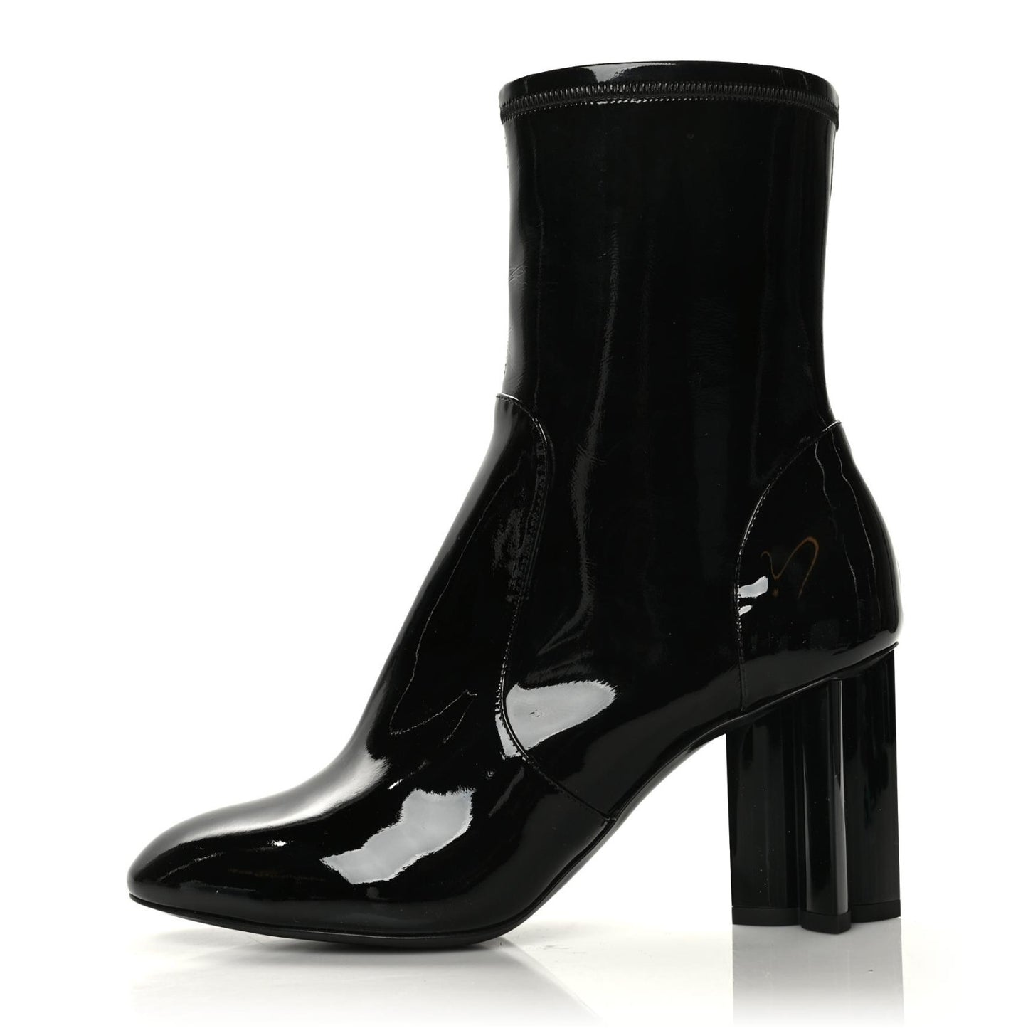 Patent Silhouette Ankle Boots 37.5 Black