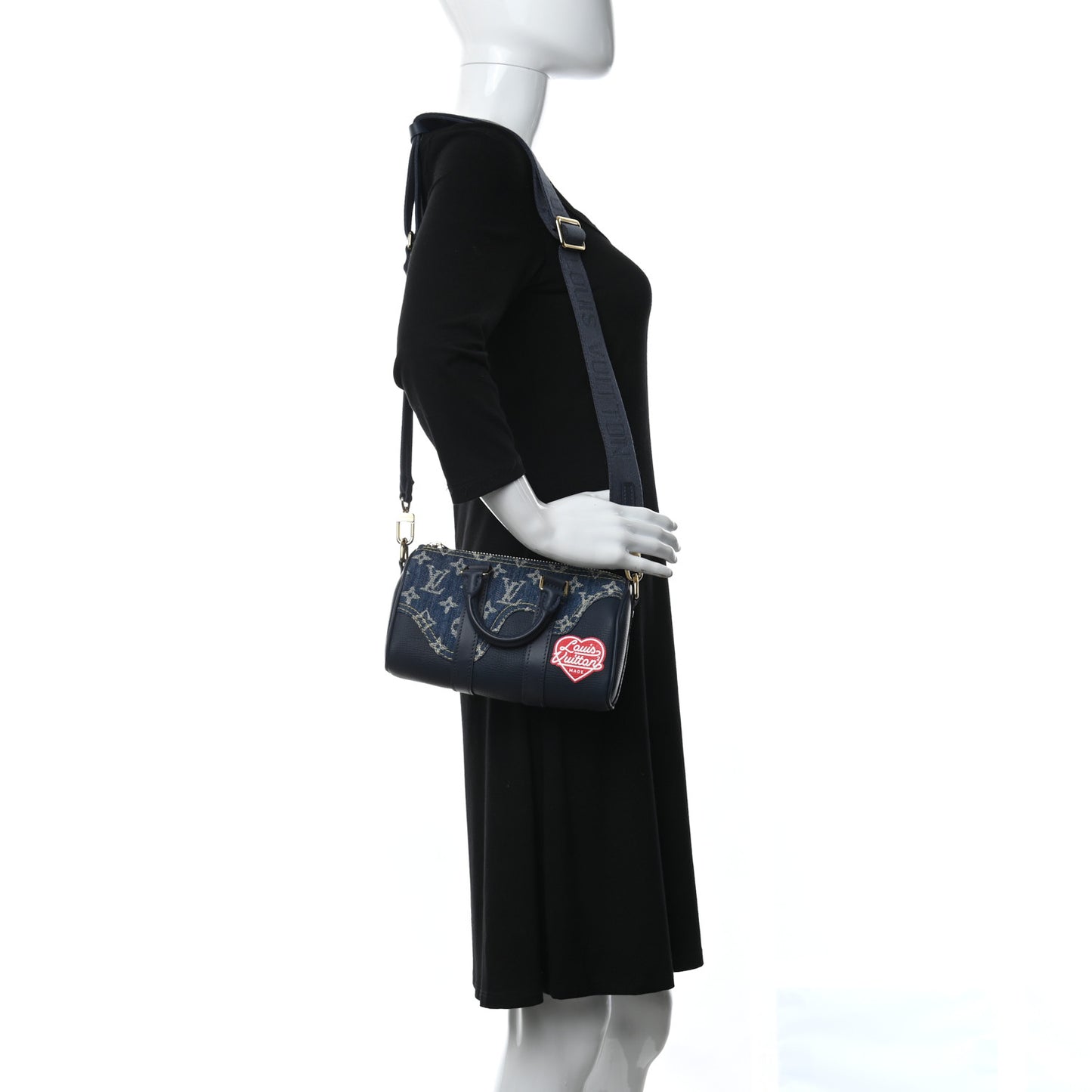 Taurillon Monogram Denim Drip Keepall XS Blue