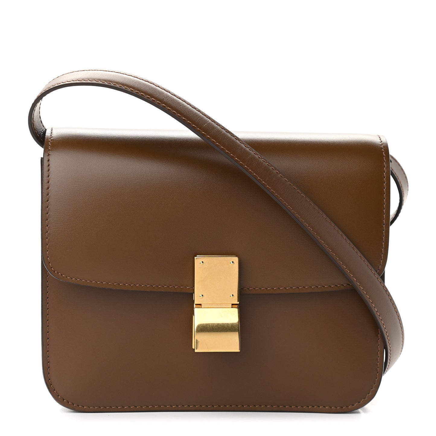 Box Calfskin Teen Classic Box Flap Bag Camel