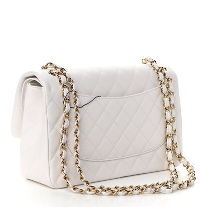 Chanel Caviar Quilted Jumbo Double Flap White 6 of 21