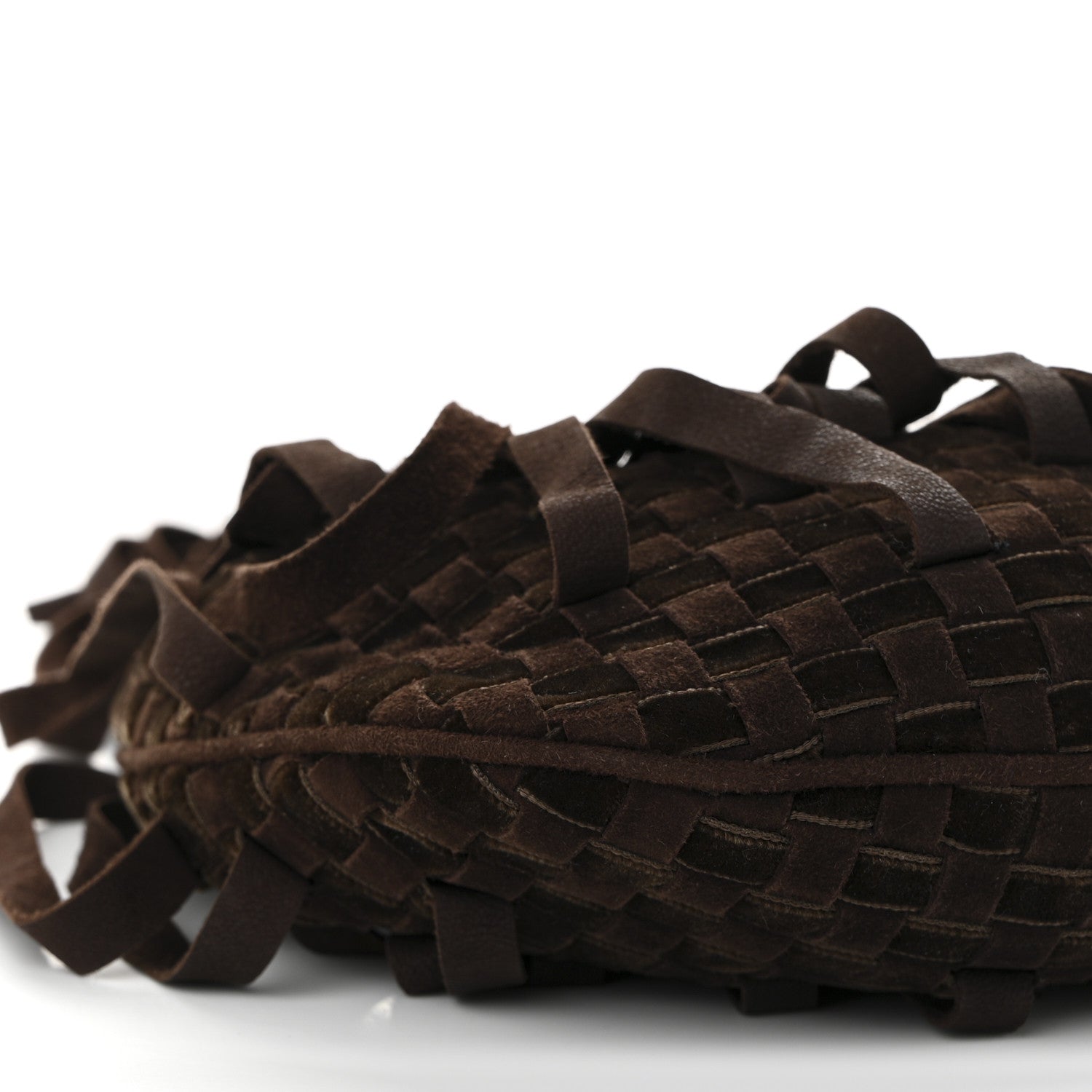 Bottega Veneta Suede Intrecciato Fringe Mini Hobo Ebano 9 of 11