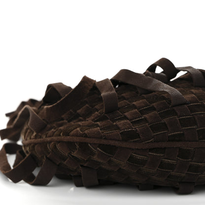 Bottega Veneta Suede Intrecciato Fringe Mini Hobo Ebano 9 of 11