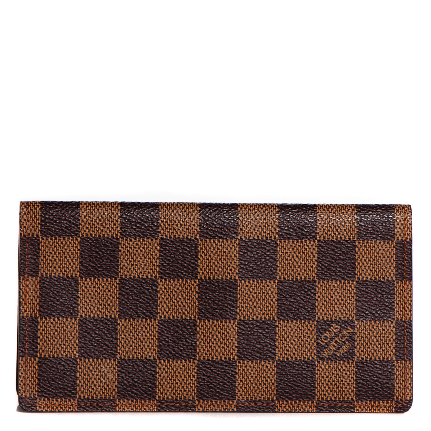 Louis Vuitton Damier Ebene Simple Checkbook Cover Wallet 1 of 7