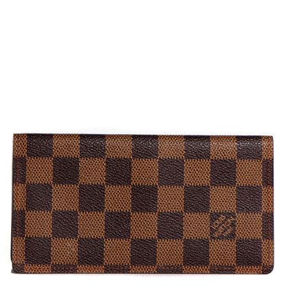 Louis Vuitton Damier Ebene Simple Checkbook Cover Wallet 1 of 7
